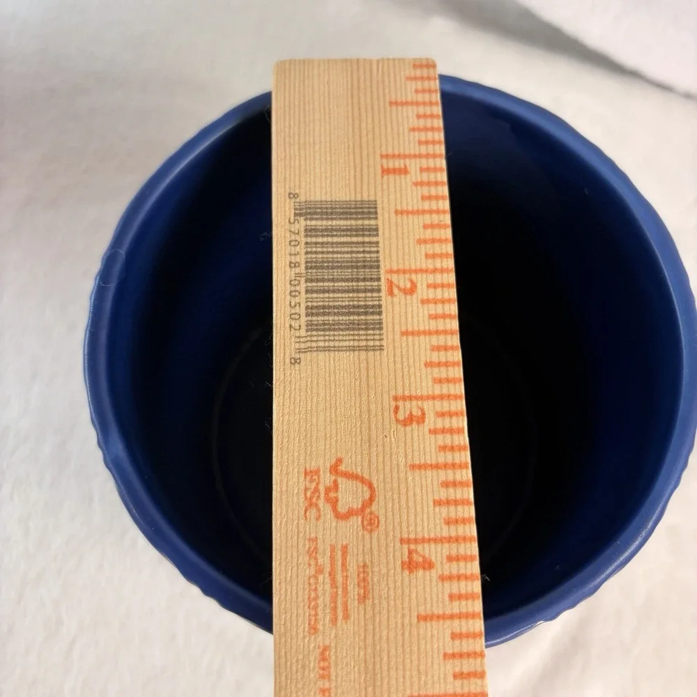 Cobalt Blue Ceramic Kitchen Canister Bamboo Lid 5